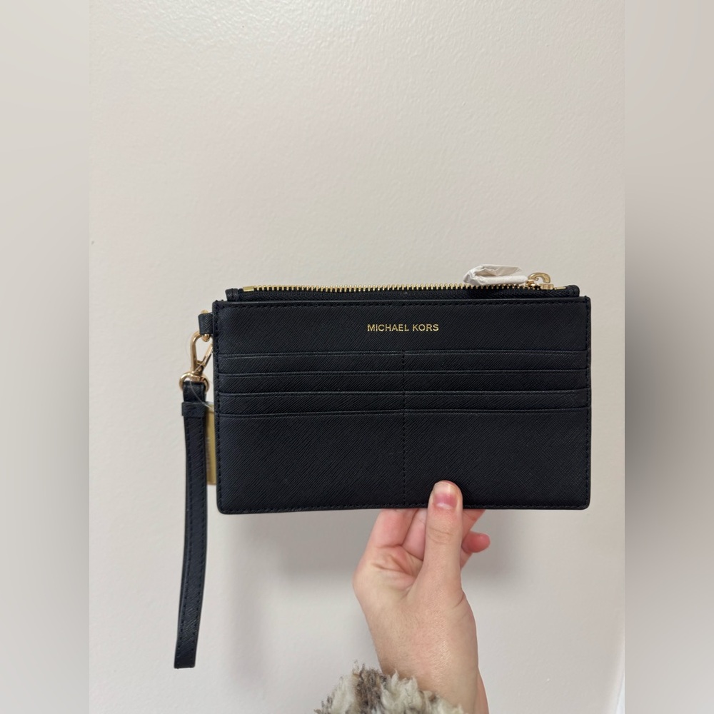 Michael Kors Black and Gold Travel Pouch